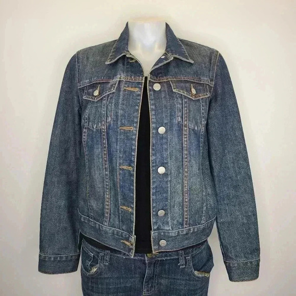 J. Crew Denim Jacket Medium Blue Vintage Wash Denim Jean Jacket Small - Picture 1 of 13